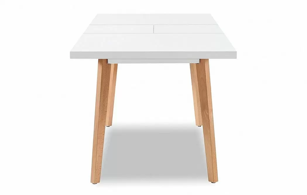 Стол раскладной Pamela 130-170, белый матовый/бук из Италии