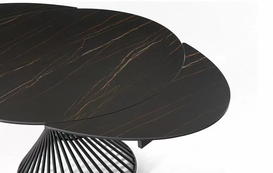 Стол раскладной Tornado 120-180, темная керамика/черный из Италии