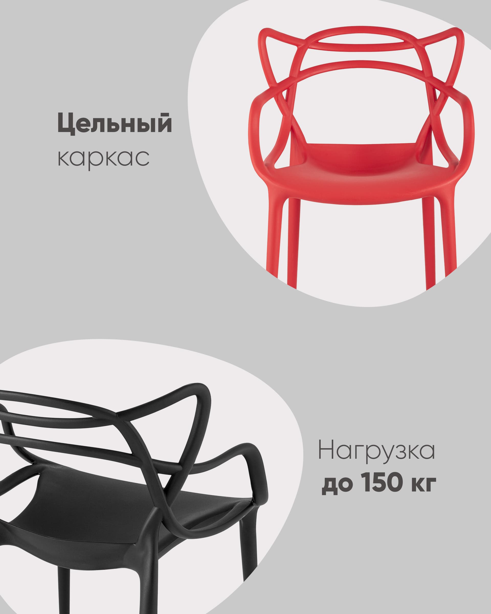 Стул Masters (Мастерс) пластик черный из Италии