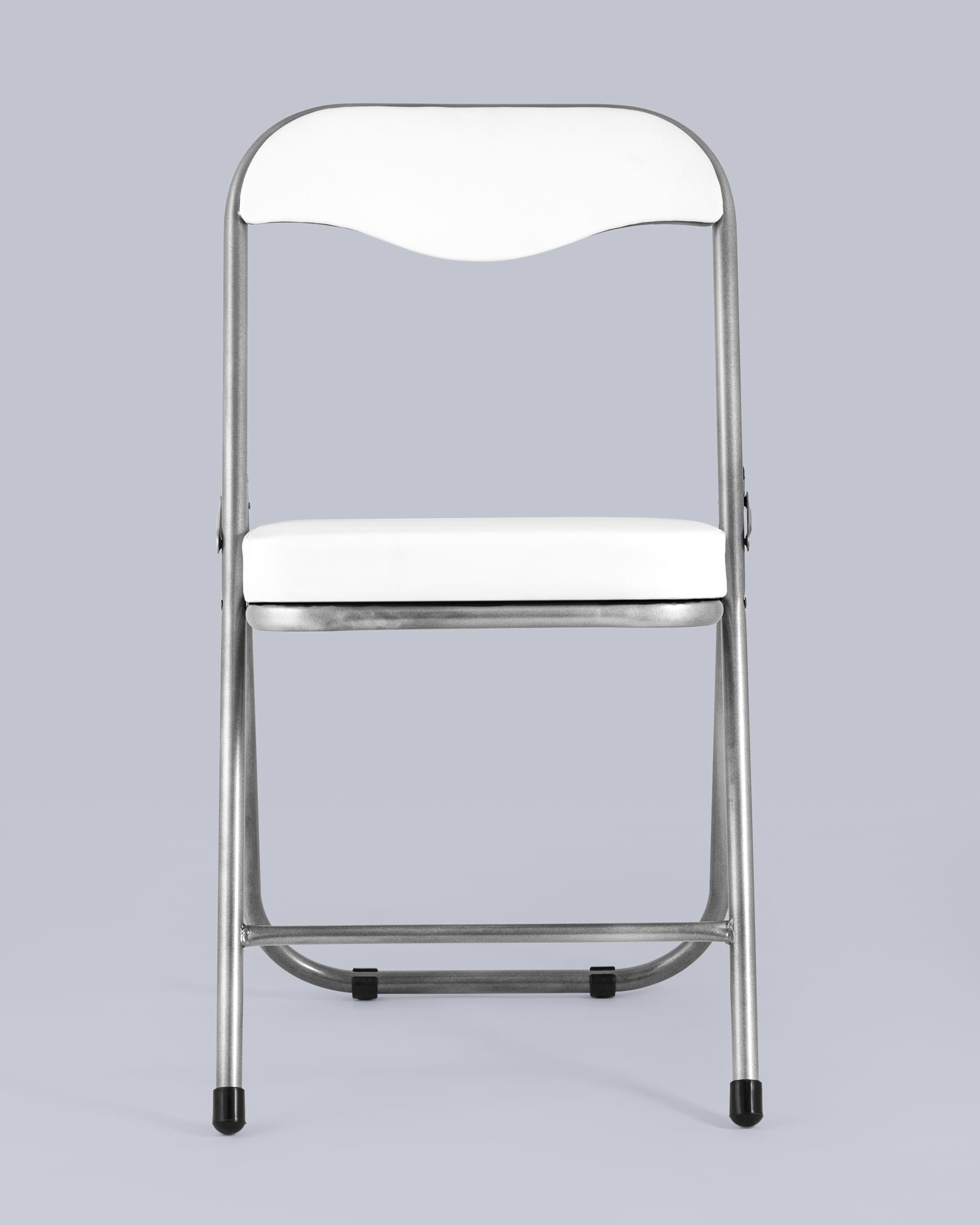 Стул складной мягкий ДЖОН металлик, белый из Италии
