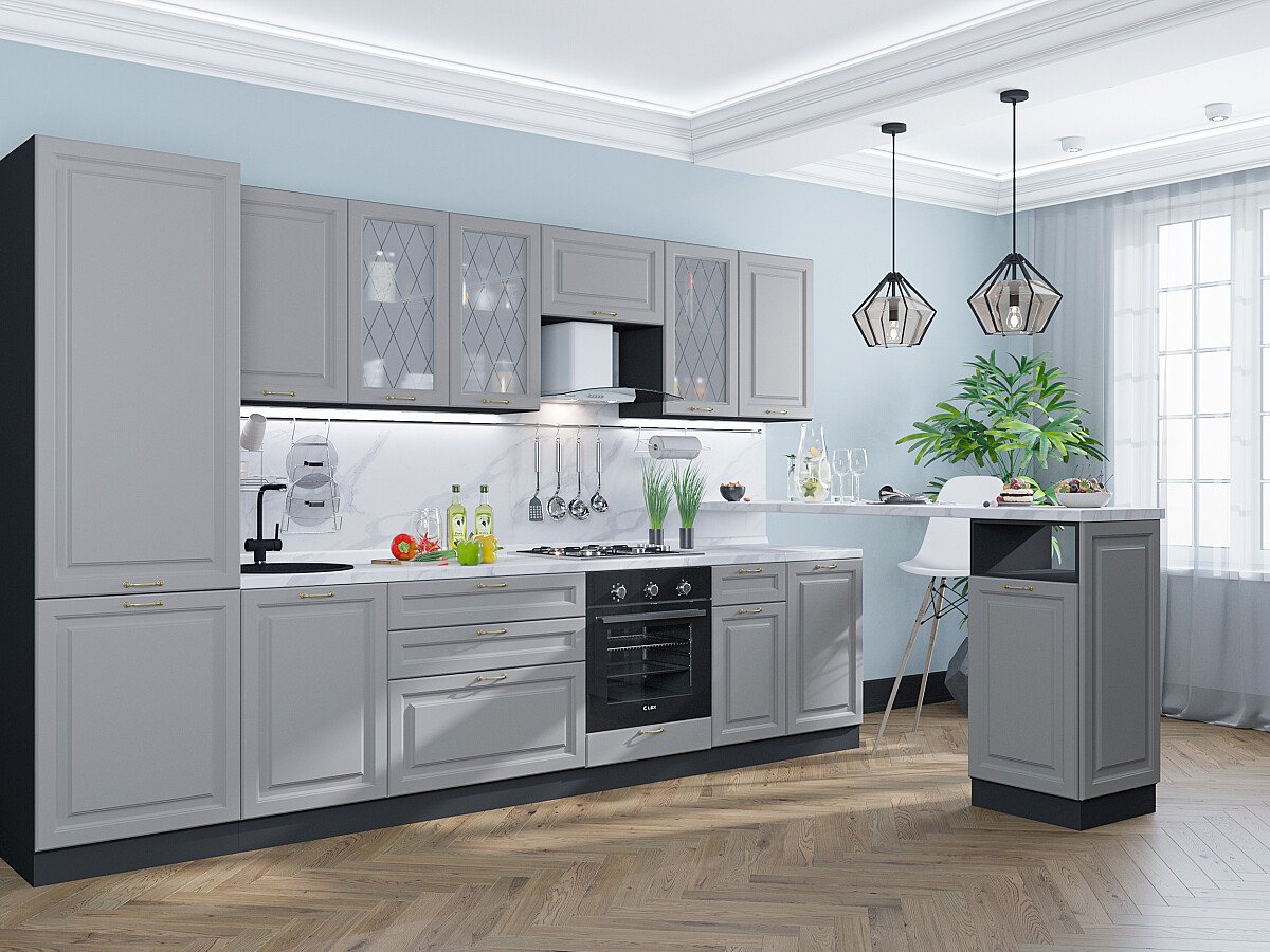 Кухня Ницца-02 2140*3300*600 Графит