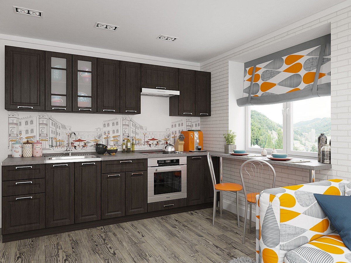 Кухня Прага-02 2140*2800*600 Венге Премиум