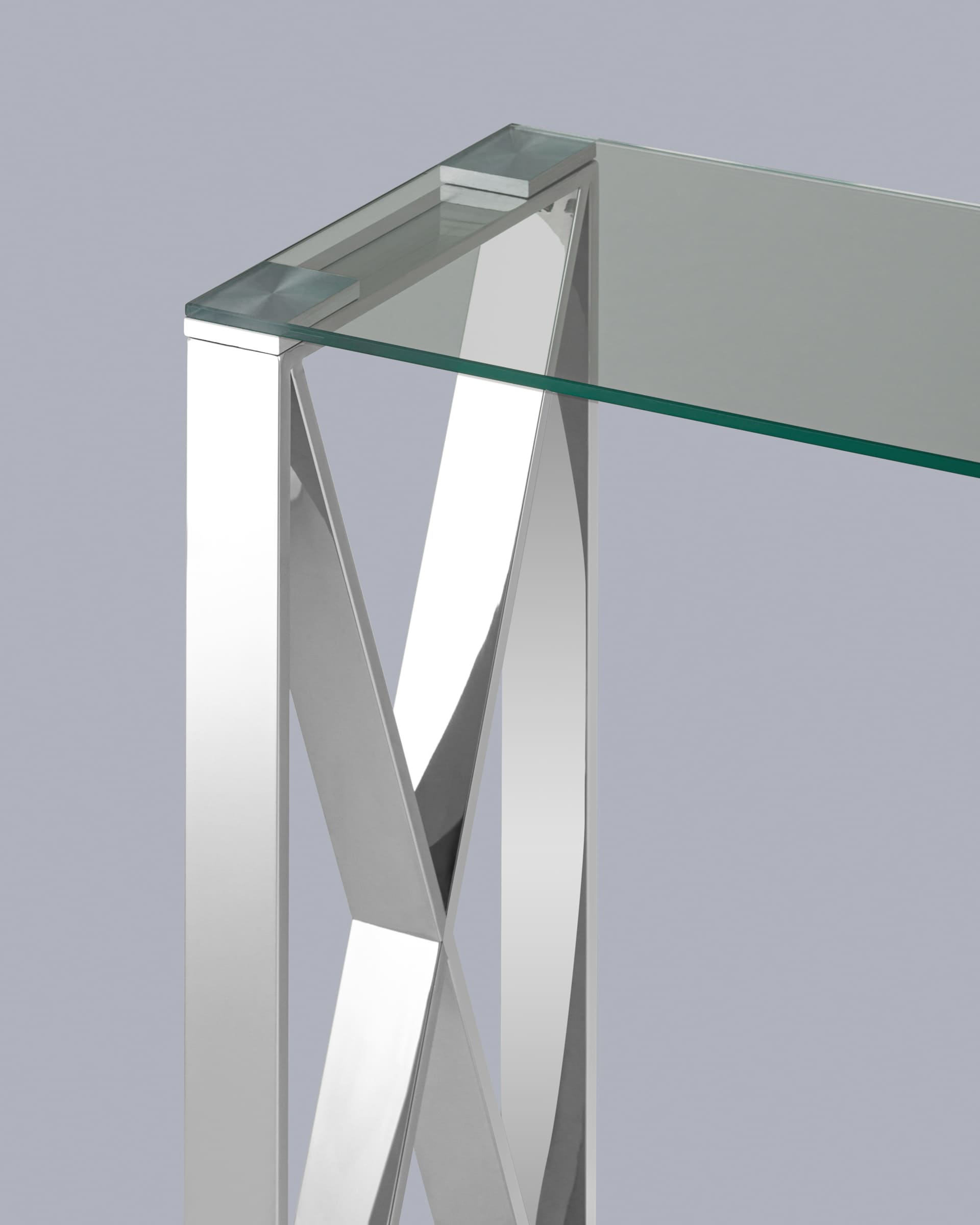 Консоль КРОСС 115*30 серебро из Италии