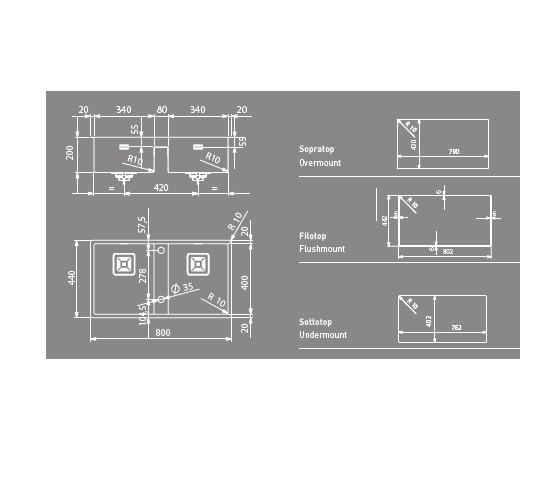 Мойка Artinox Ghost 90 из Италии