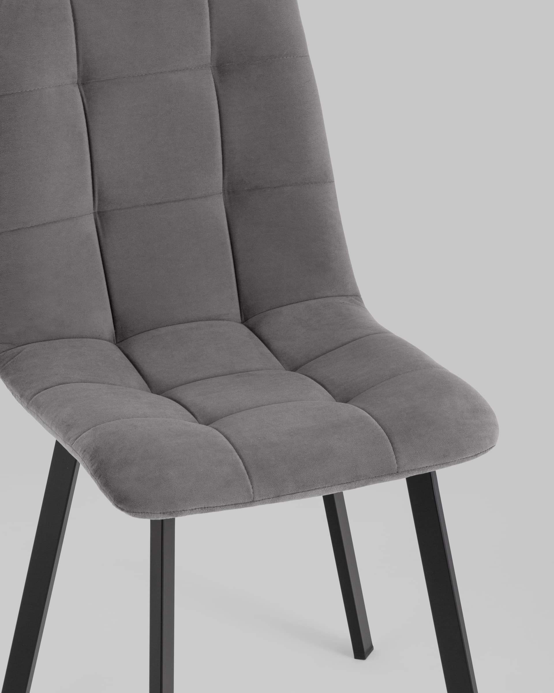 Стул Oliver Square велюр темно-серый из Италии