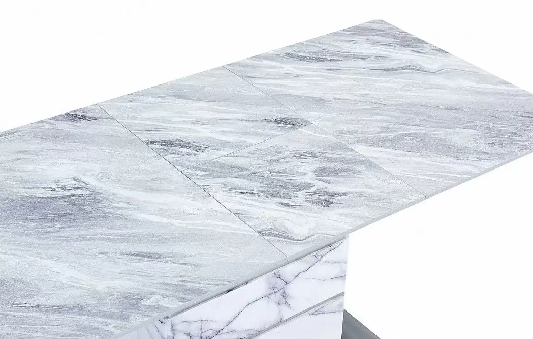 Стол раскладной Gustav 120-160, серый мраморный рисунок из Италии