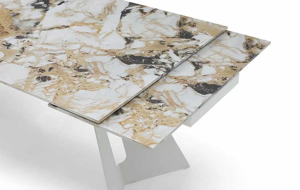 Стол раскладной Monte Carlo 180-270, светлая керамика/белый из Италии