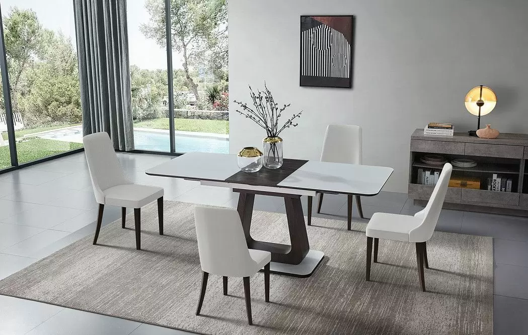 Стол раскладной Rosanna 160-200, темно-коричневый/белый из Италии