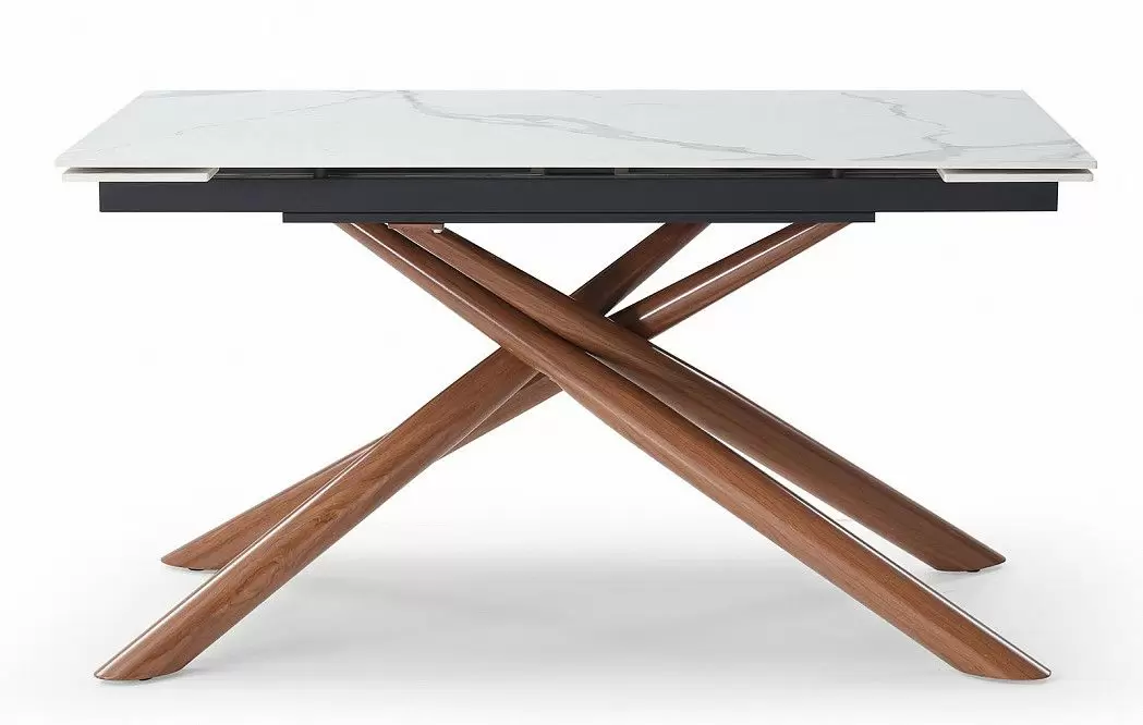 Стол раскладной Ravenna 140-180, белая керамика/орех из Италии