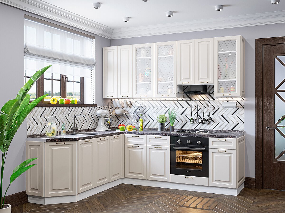 Кухня Ницца-03 2340*1890/2400*600 Агат