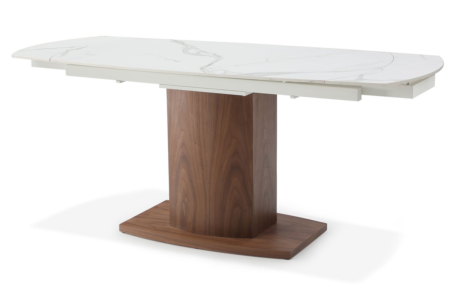 Стол раскладной Carlo 140-180, белая керамика/орех из Италии