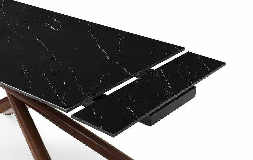 Стол раскладной Ravenna 140-180, черная керамика/орех из Италии