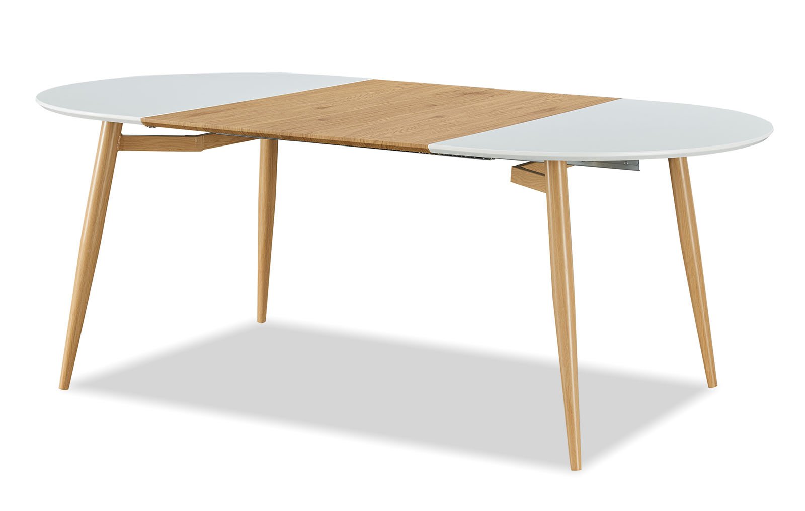 Стол раскладной Suzy 120-200, белый/дуб из Италии