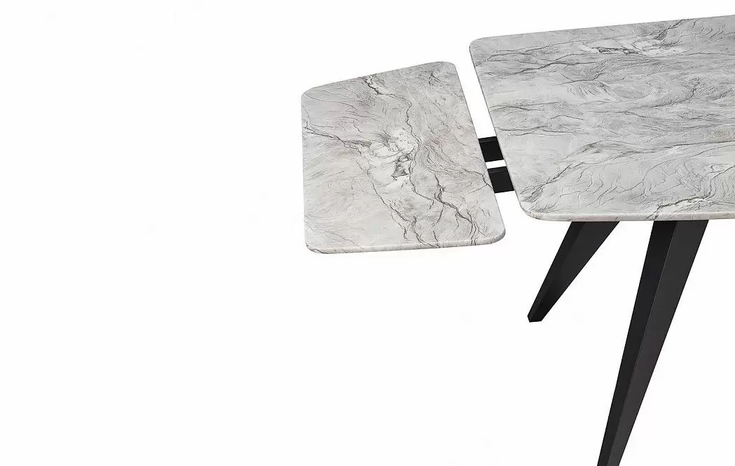 Стол раскладной Ramses 180-250, серый мрамор/черный из Италии