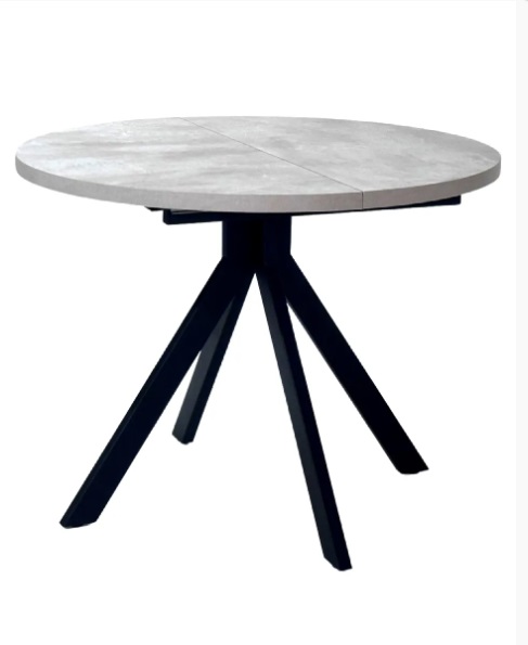 Стол КОРФУ 100 раскладной Цемент светлый / черный каркас M-City из Италии