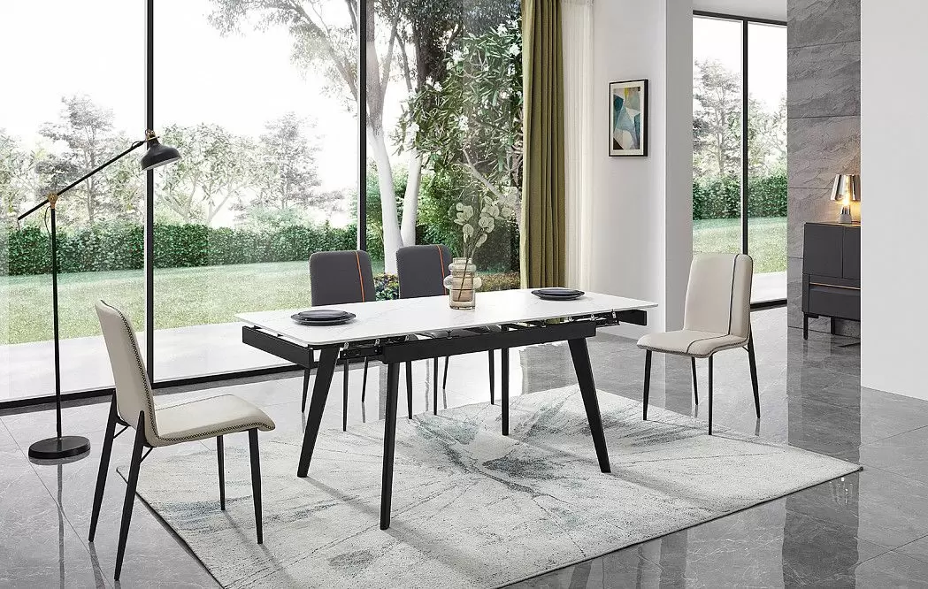 Стол раскладной Laura 120-180, белая керамика из Италии