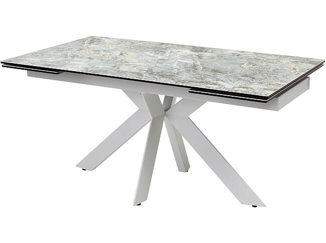 Стол BELLUNO 160 KL-170 MALACHITE, итальянская керамика/ белый каркас М-City из Италии