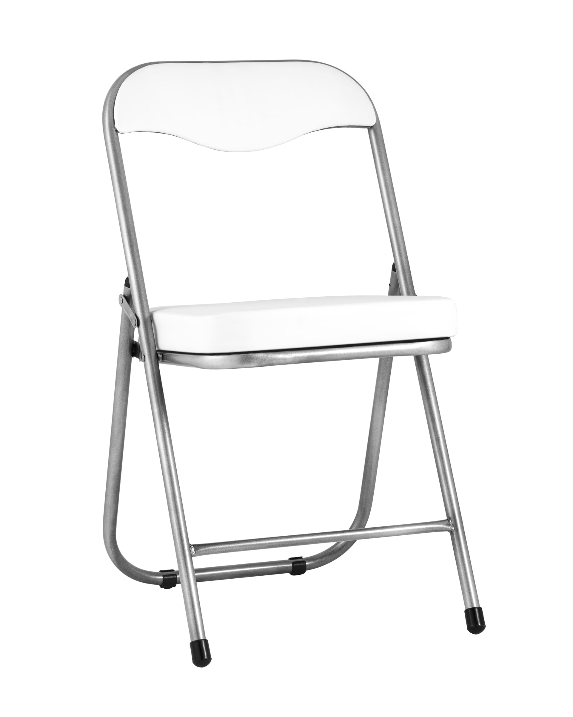 Стул складной мягкий ДЖОН металлик, белый из Италии