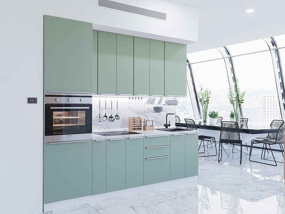 Кухня Фьюжн-03 2340*2600*600 Silky Mint