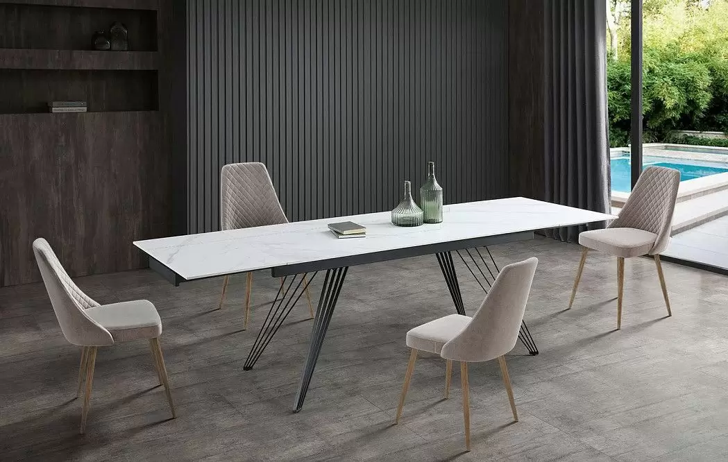 Стол раскладной Parma 160-240, керамика "каррарский мрамор" из Италии