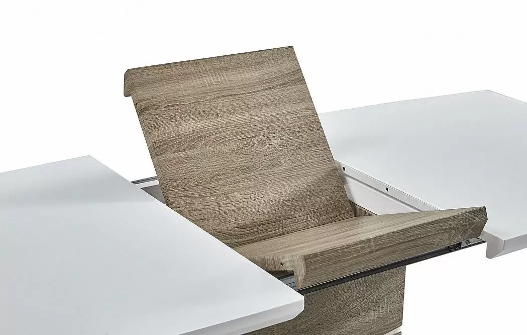 Стол раскладной Arioso Glass (120), белый/дуб из Италии