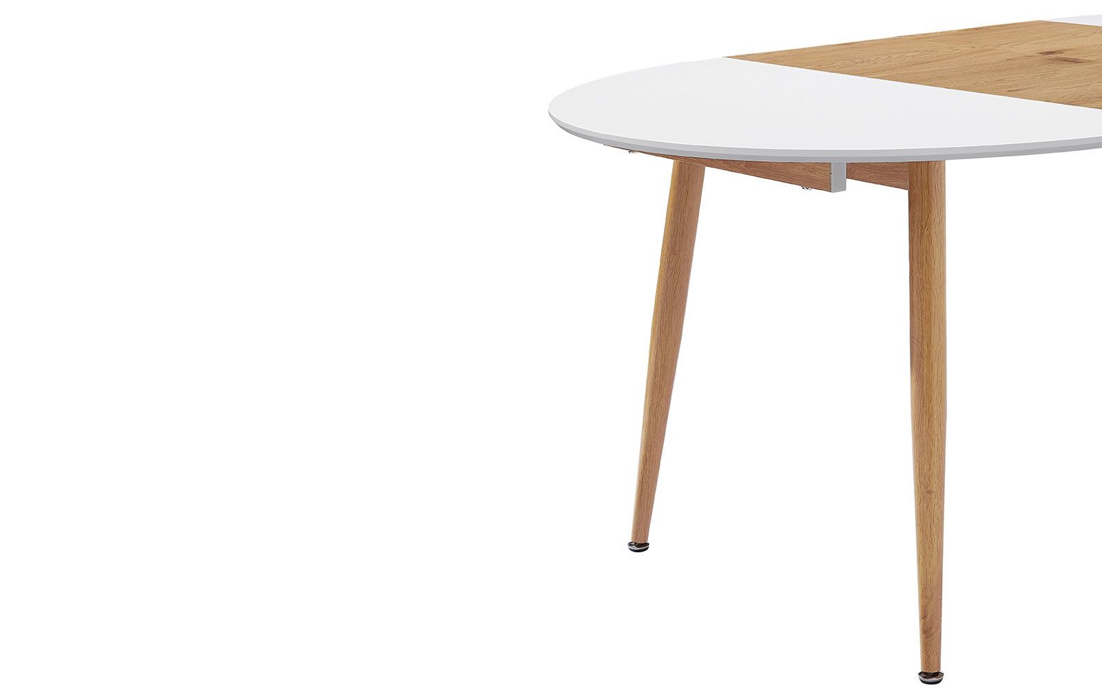 Стол раскладной Margaret 120-200, белый/светлое дерево из Италии