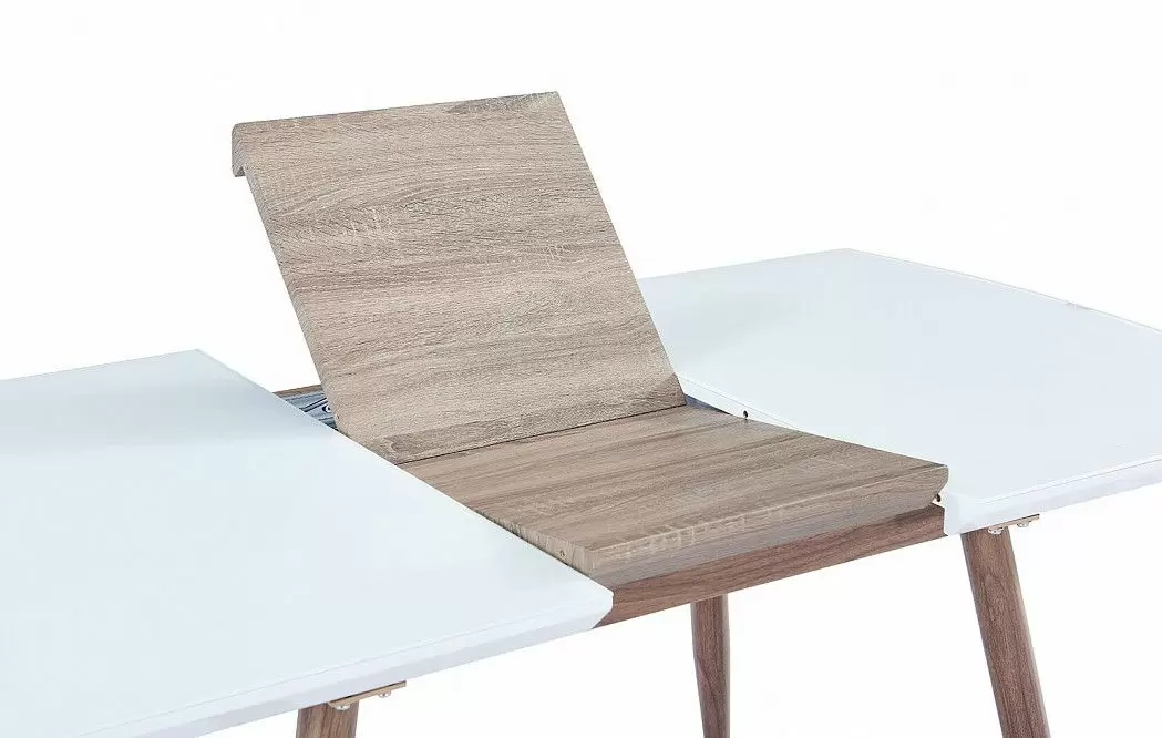 Стол раскладной Fredric 120-160, белый/дуб из Италии