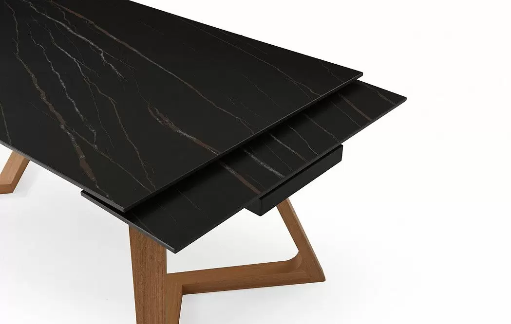 Стол раскладной Sorrento 180-240, черная керамика/ясень из Италии