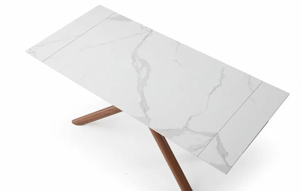 Стол раскладной Ravenna 140-180, белая керамика/орех из Италии