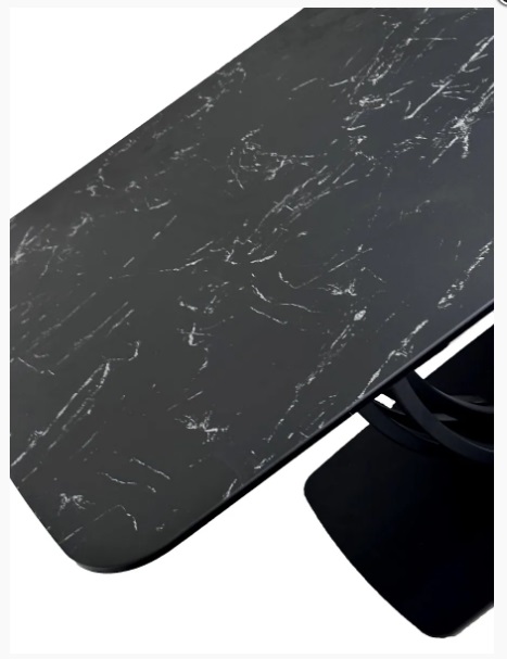 Стол MATERA 160 NERO KL-116 Черный мрамор матовый, итальянская керамика/ черный каркас М-City из Италии
