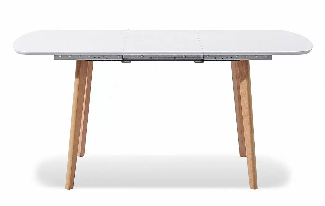 Стол раскладной Ellis 120-160, белый/бук из Италии