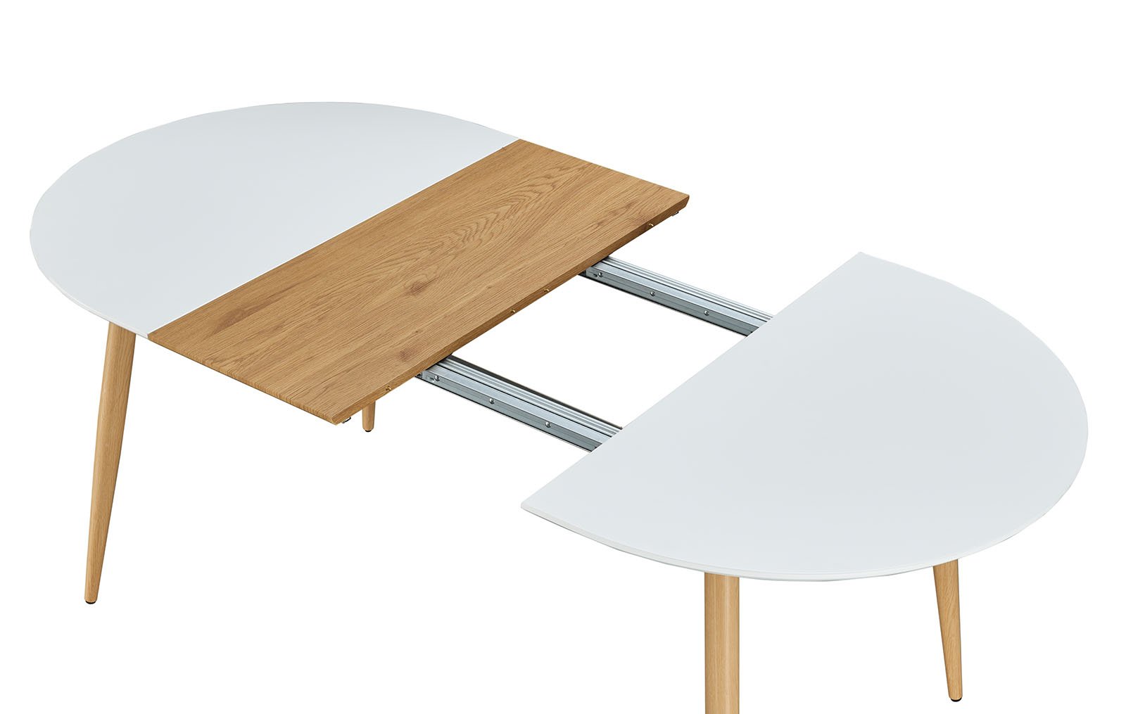 Стол раскладной Suzy 120-200, белый/дуб из Италии