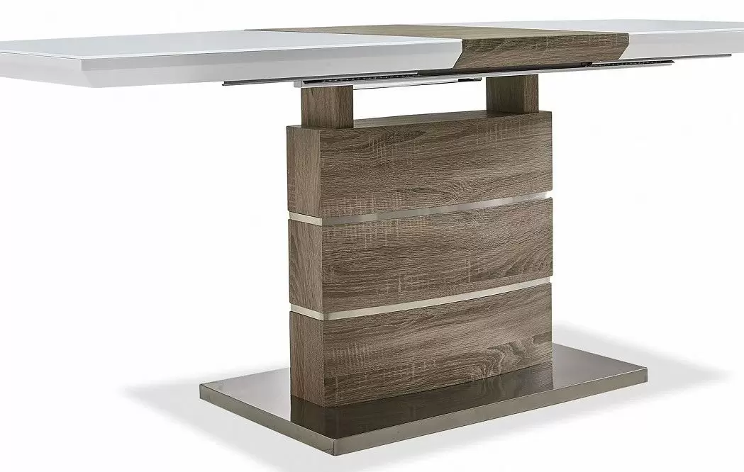 Стол раскладной Arioso Glass (140), белый/дуб из Италии