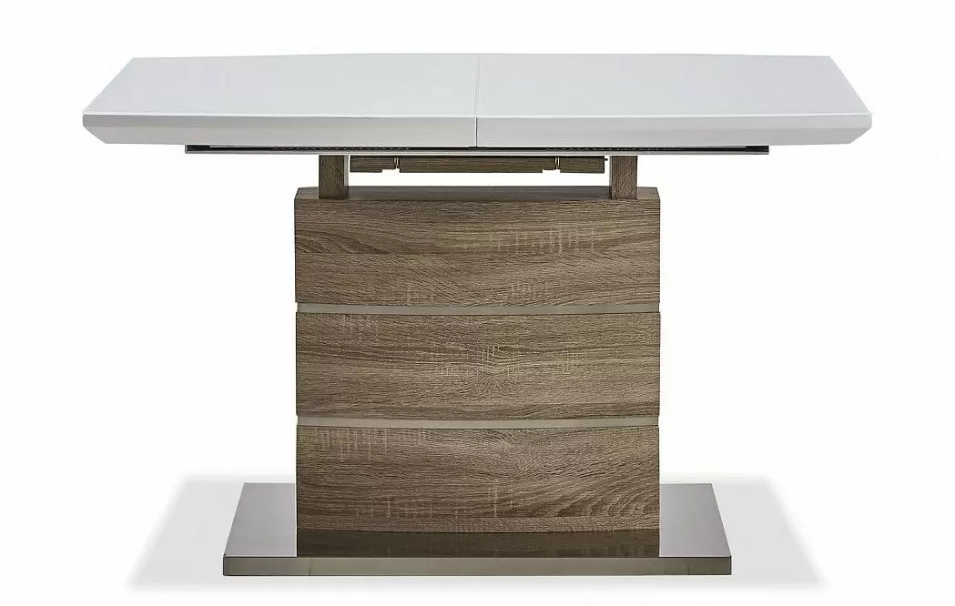 Стол раскладной Arioso Glass (120), белый/дуб из Италии