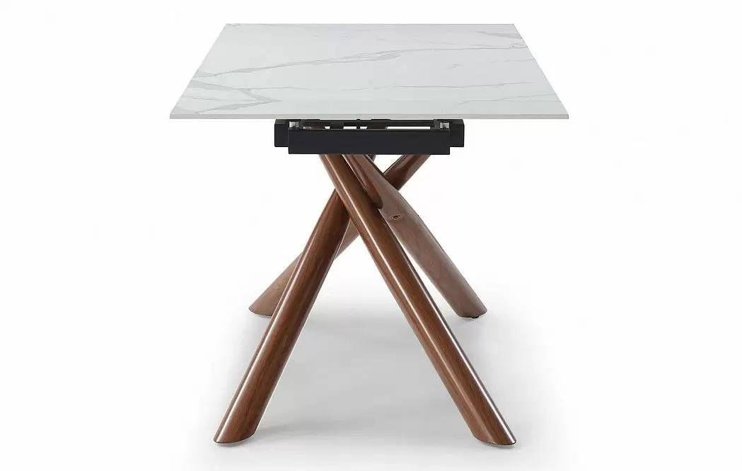 Стол раскладной Ravenna 140-180, белая керамика/орех из Италии