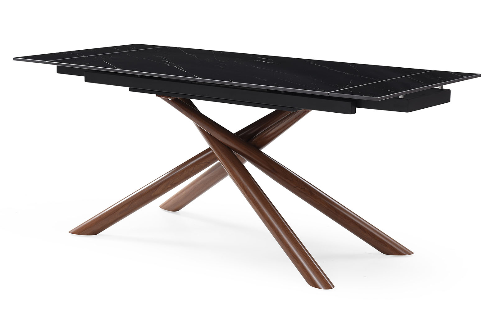 Стол раскладной Ravenna 140-180, черная керамика/орех из Италии