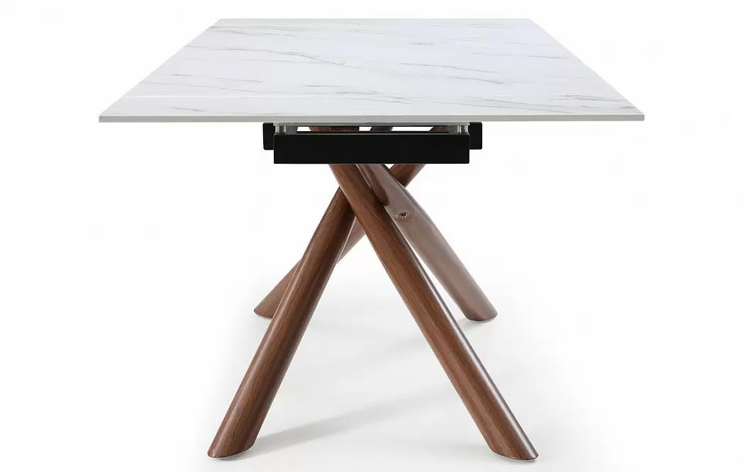 Стол раскладной Ravenna 160-220, белая керамика/орех из Италии