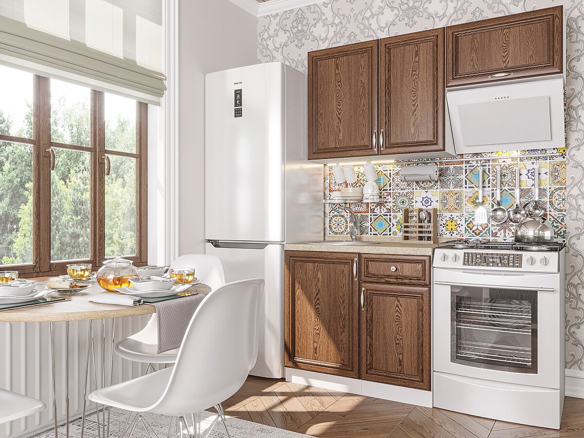Кухня Шале-04 2140*1500*600 Brown Dreamline