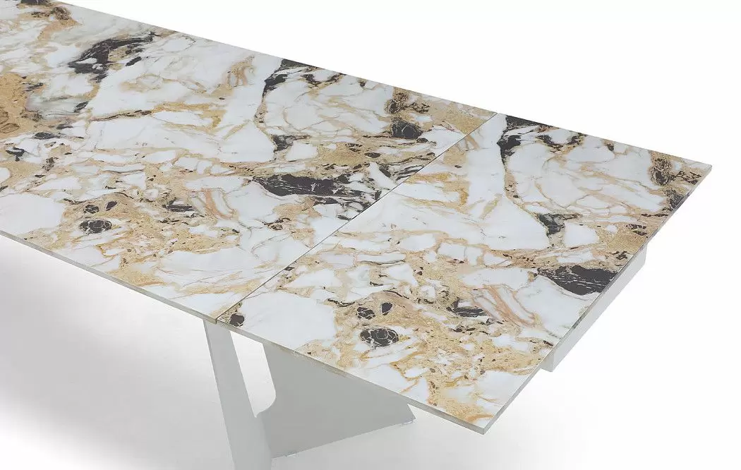 Стол раскладной Monte Carlo 180-270, светлая керамика/белый из Италии