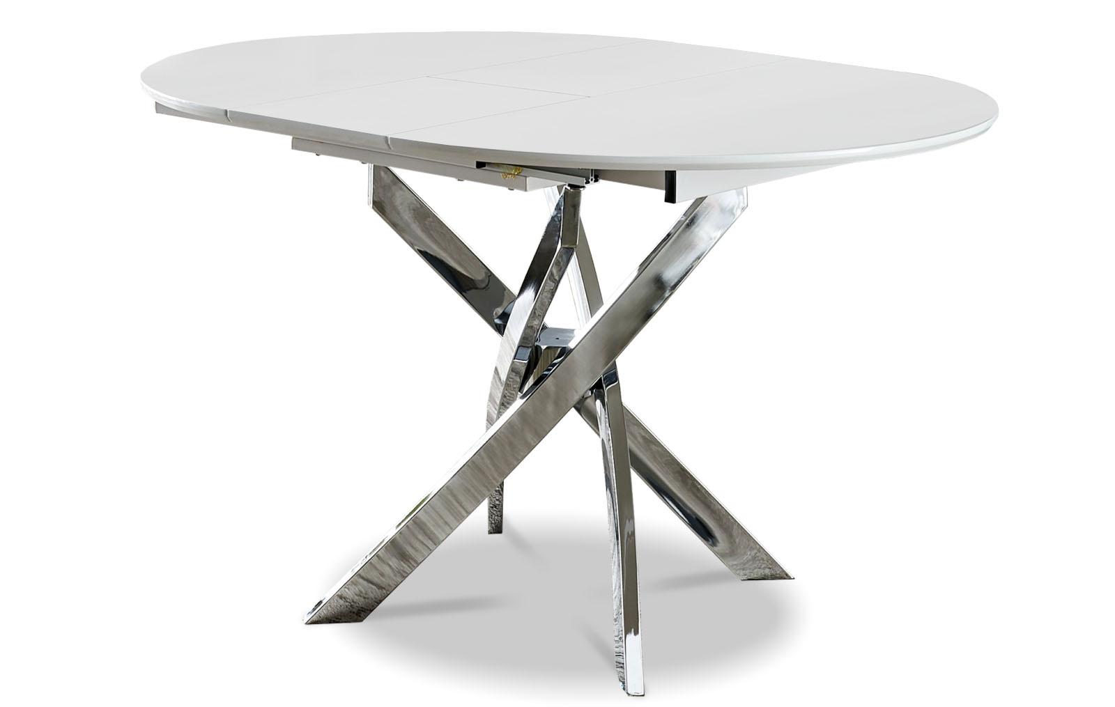 Стол раскладной Charly 100-129, белый/хром из Италии