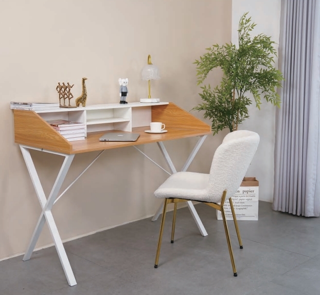 Компьютерный стол ORLA H475 Дуб натуральный / белый каркас M-city из Италии